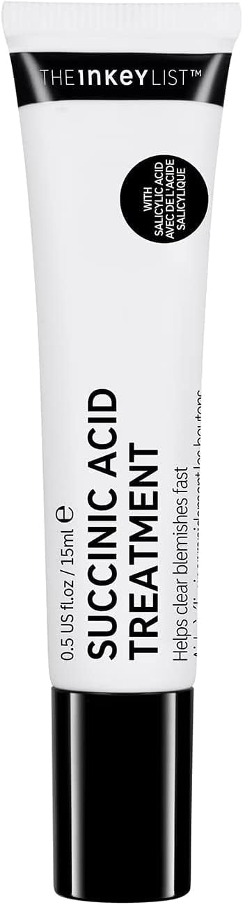 Succinic Acid Blemish Treatment de The INKEY List para eliminar imperfecciones, reducir la inflamación y prevenir la obstrucción de los poros, 15 ml