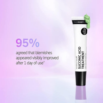 Succinic Acid Blemish Treatment de The INKEY List para eliminar imperfecciones, reducir la inflamación y prevenir la obstrucción de los poros, 15 ml